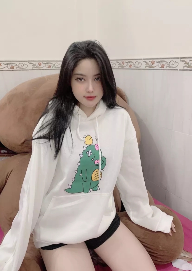 Áo hoodie nam nữ khủng long xanh bụng vàng siêu cute