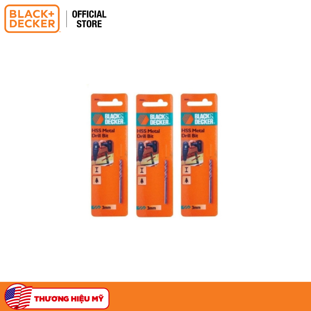 BLACK+DECKER - A8066 Mũi khoan sắt HSS 3mm