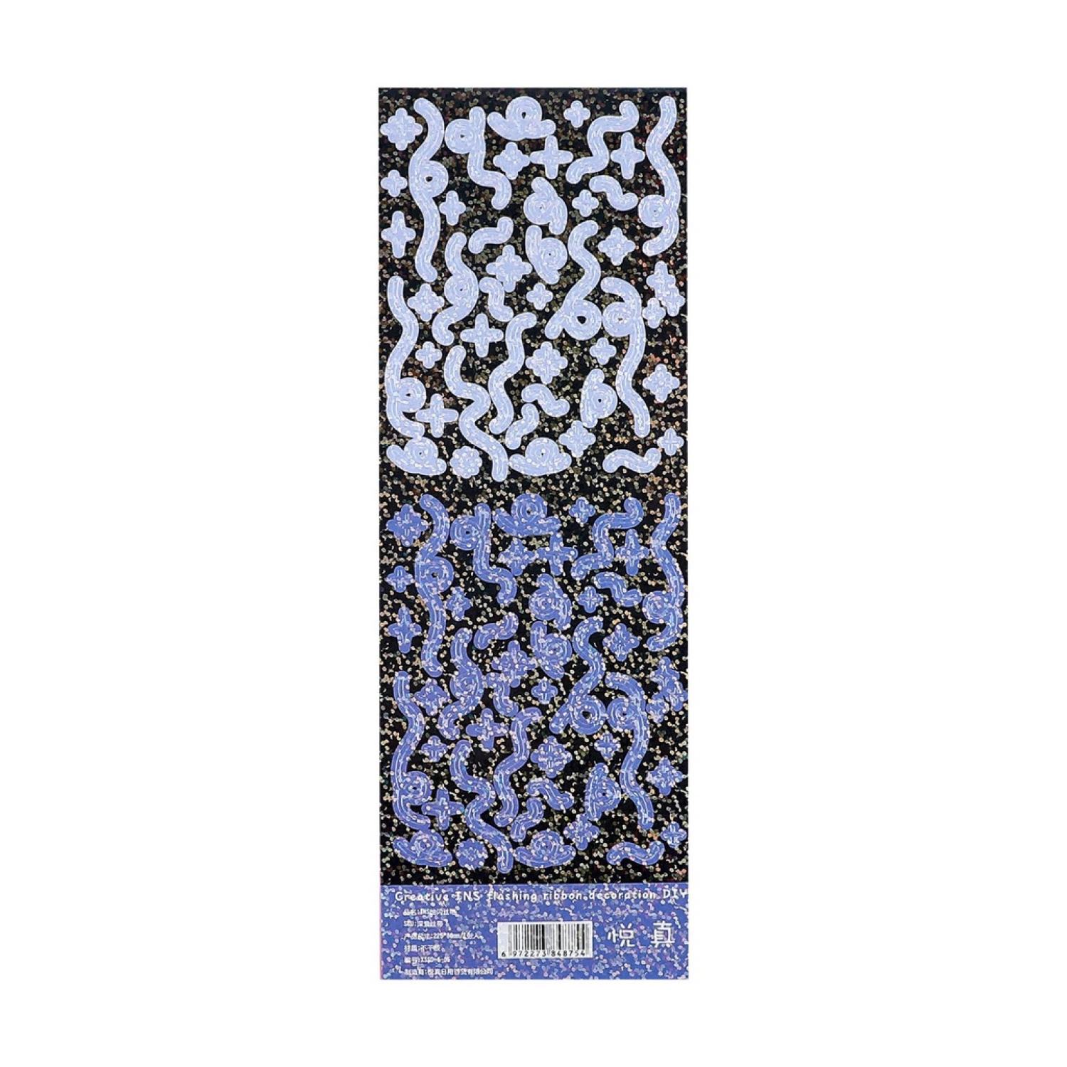 Tấm Sticker Ruy Băng Bling Bling Lấp Lánh Mỏng Decor Toploader
