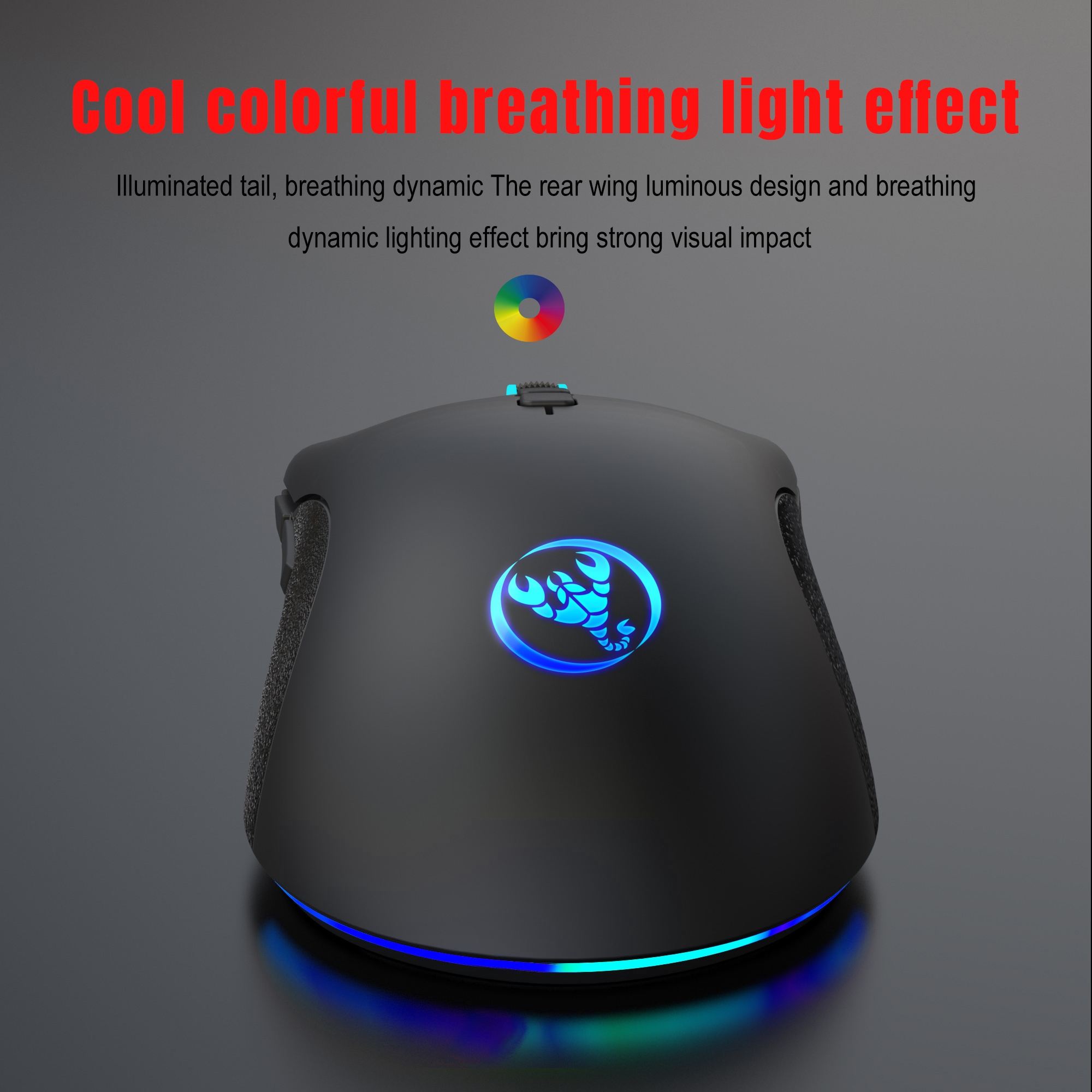 hotx【DT】 A883 USB Mouse RGB Gamer Programmin Mouses with 4 Adjustable Ergonomic Design for Desktop