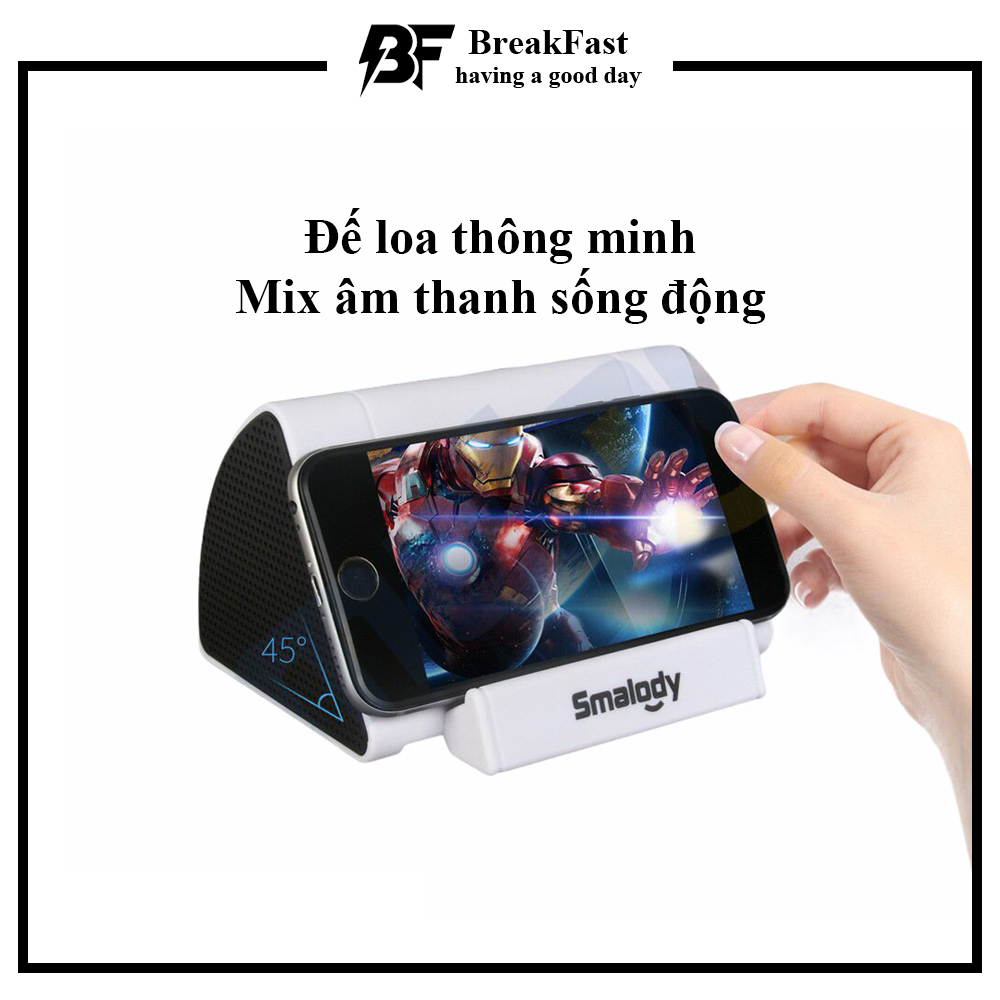 Loa cảm ứng nhãn hiệu Smalody best core cảm ứng di động không dây, Hộp âm thanh không dây kiêm đế điện thoại