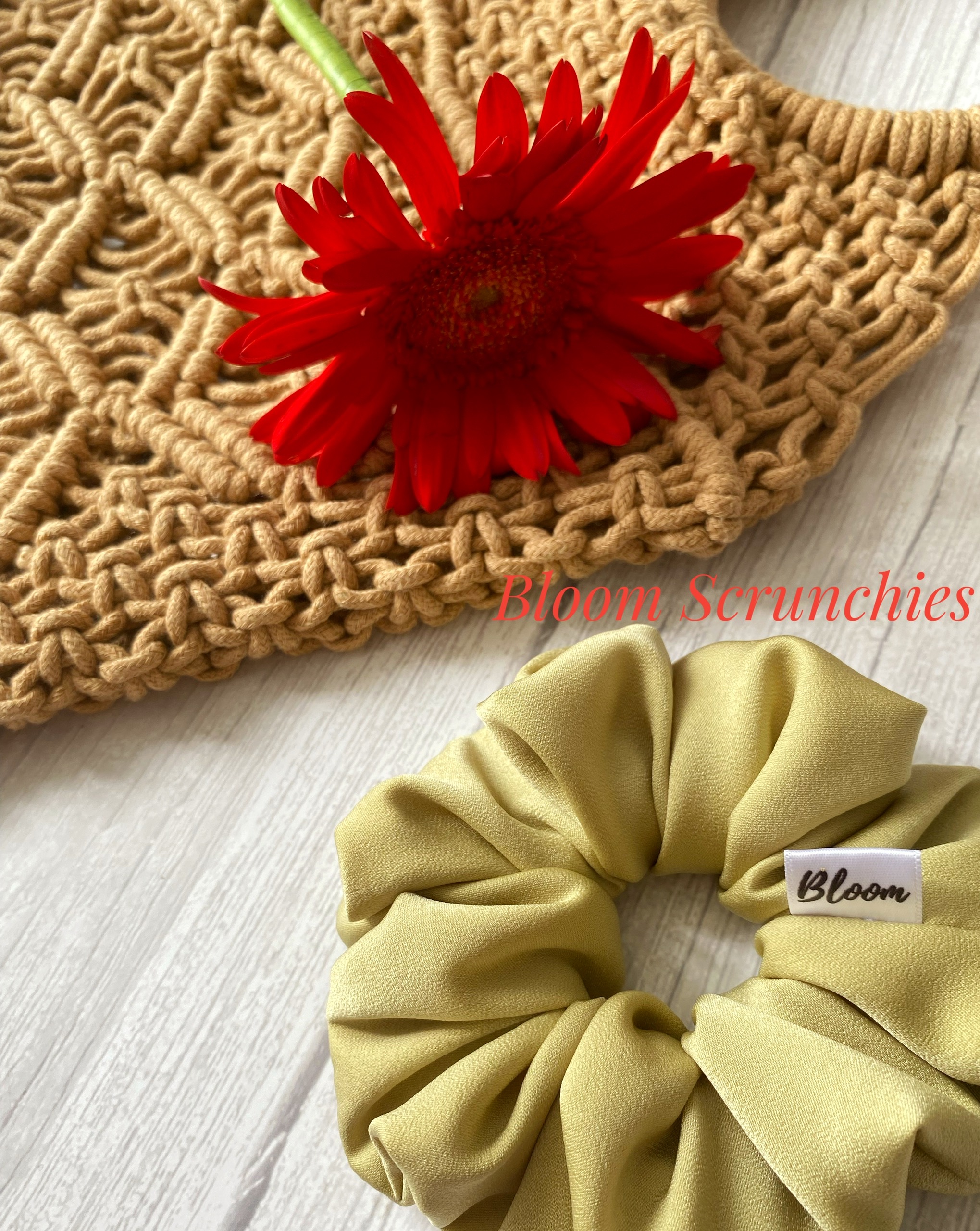 Dây cột tóc lụa ngọc trai màu xanh mía Standard_ Scrunchies