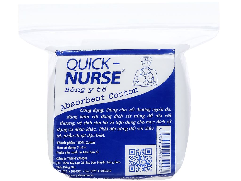 Bông gòn y tế Quick Nurse 50g miếng cắt  sẵn