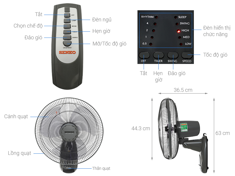 Quạt treo Senko TR1628