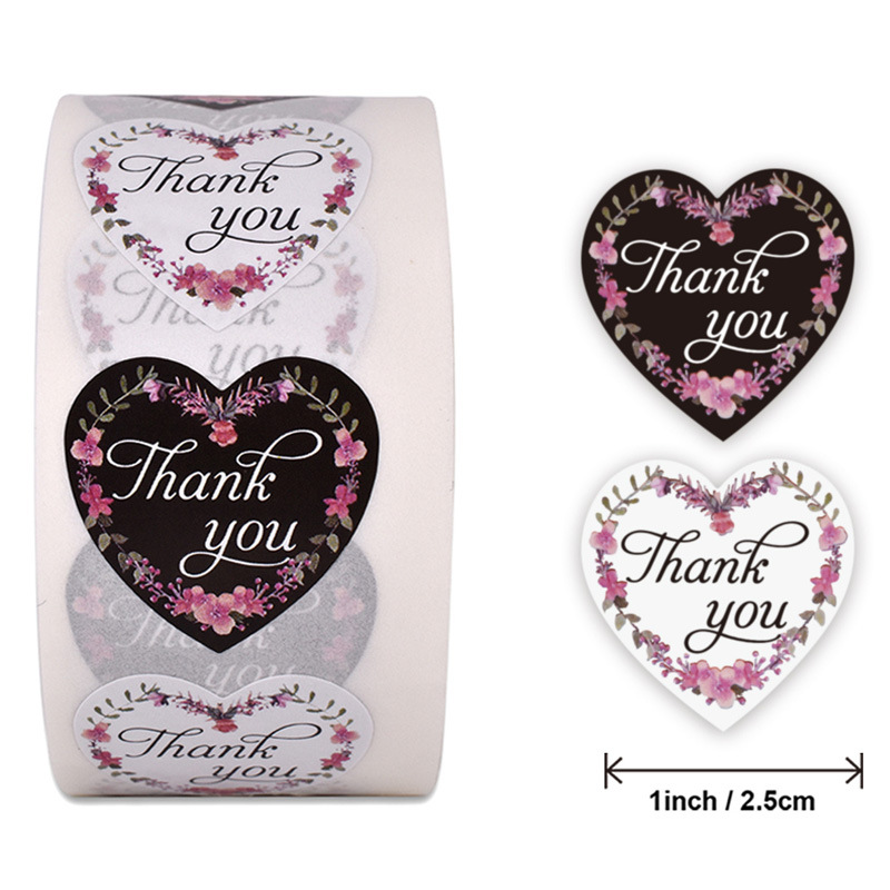 Cuộn 500 Sticker Dán Thank you - Tem Cảm Ơn Siêu Dễ Thương