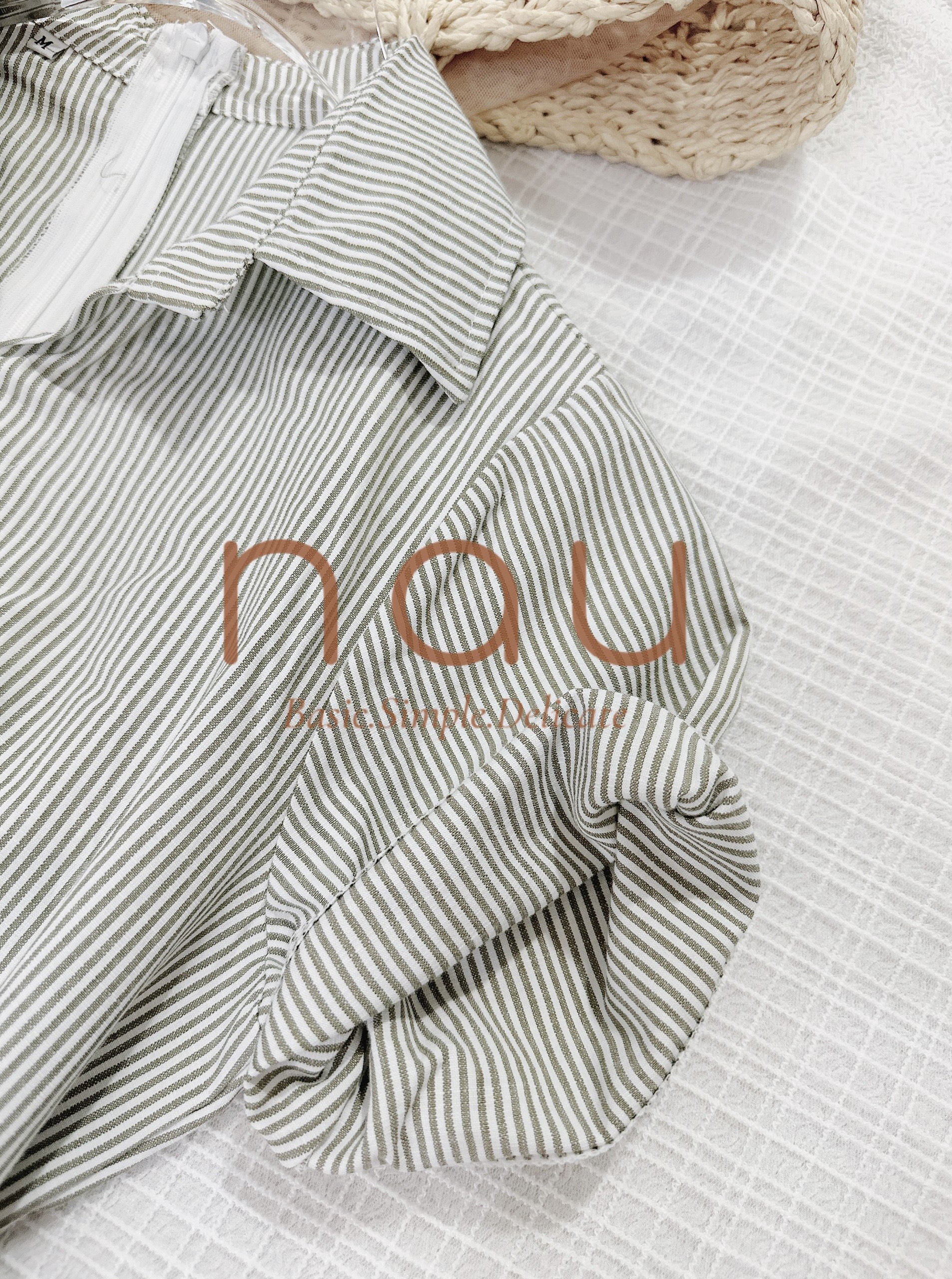 Blue striped midi shirt