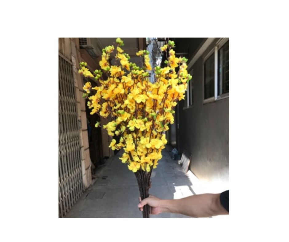 Hoa Đào Giả - Cành Mai Vàng (1 Mét)