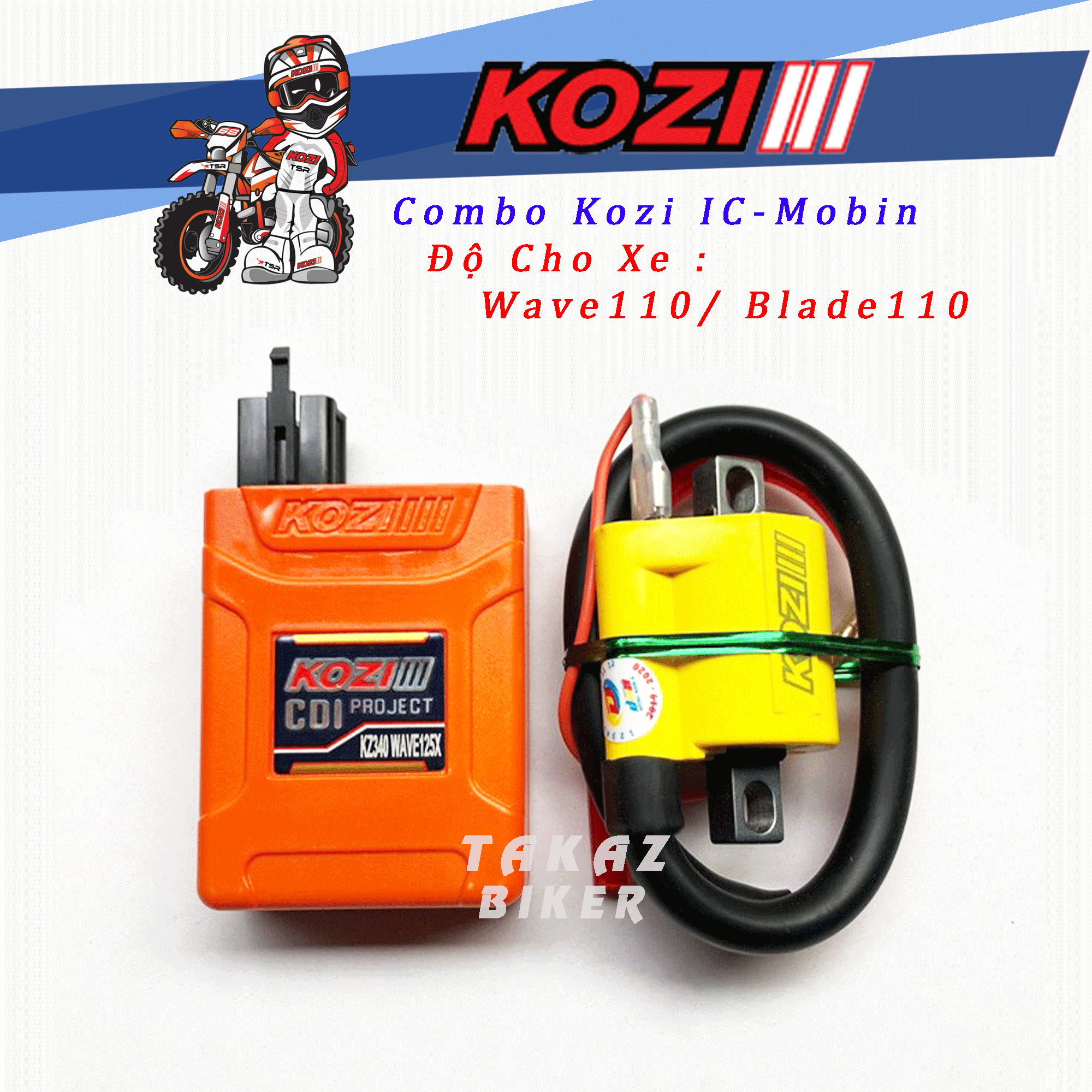 [ W110 Có Bugi ] Combo Độ dàn lửa cho Wave Alpha 110 Blade 110 - KOZI Malaysia - IC - Mobin - Bugi