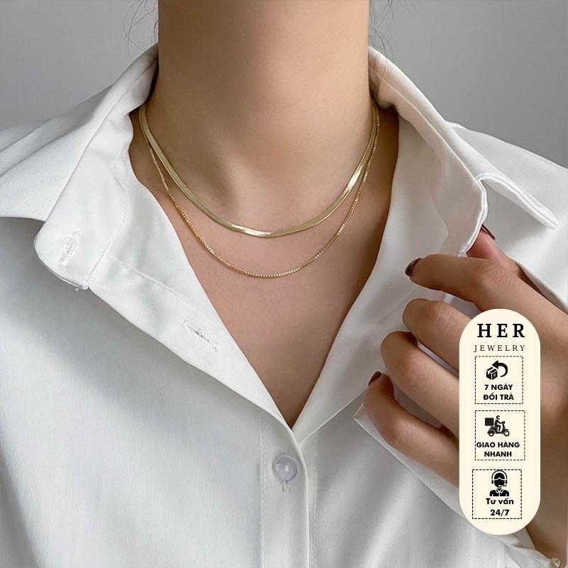 Vòng cổ, dây chuyền chocker nữ kiểu dáng cá tính phong cách Vintage Her Jewelry C1