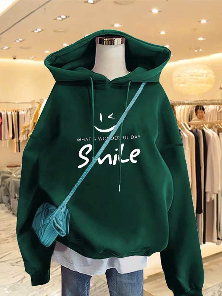 ÁO HOODIE NỈ COTTON MŨ 2 LỚP THỎ DORAA FOM RỘNG TAY BỒNG