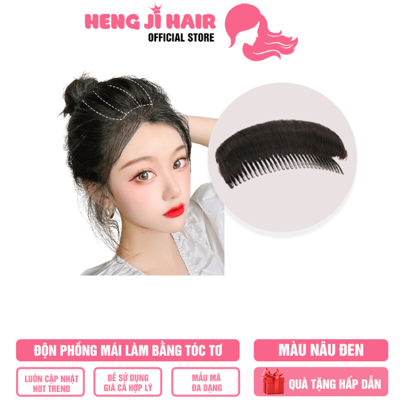 [TẶNG QUÀ 29K] Kẹp Tóc Độn Phồng Mái Làm Bằng Tóc Tơ HH82 Tóc Được Thiết Kế Tỉ Mỉ Rất Tự Nhiên, Hàng Có Sẵn, Cam Kết Cả Về Chất Liệu Cũng Như Hình Dáng - Hengji Hair Official Store nhập khẩu