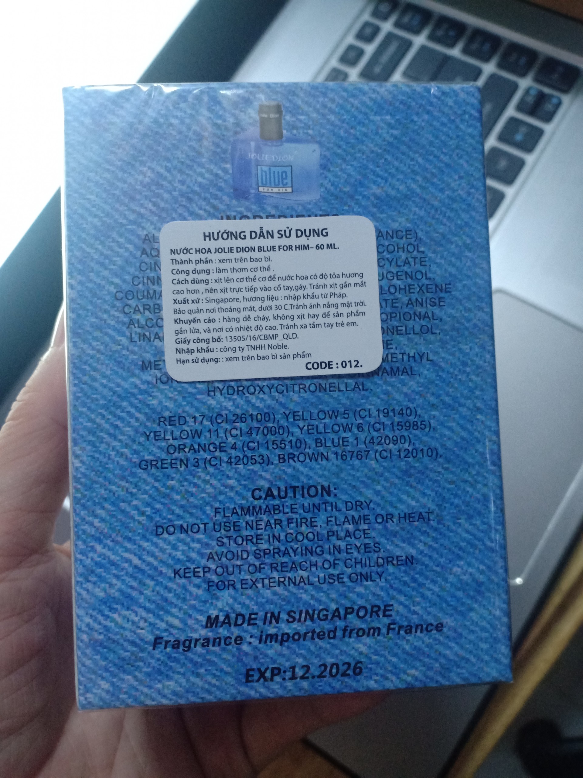 Nước hoa nữ Blue For Her Jolie Dion 60ml (Singapor)