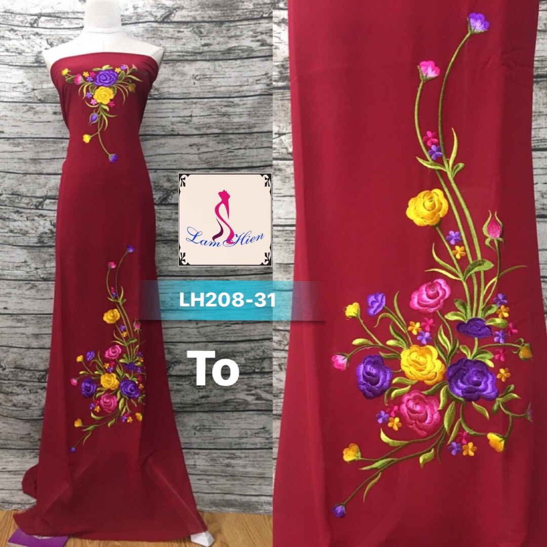 Lâm Hiền- Vải áo dài thêu LH208