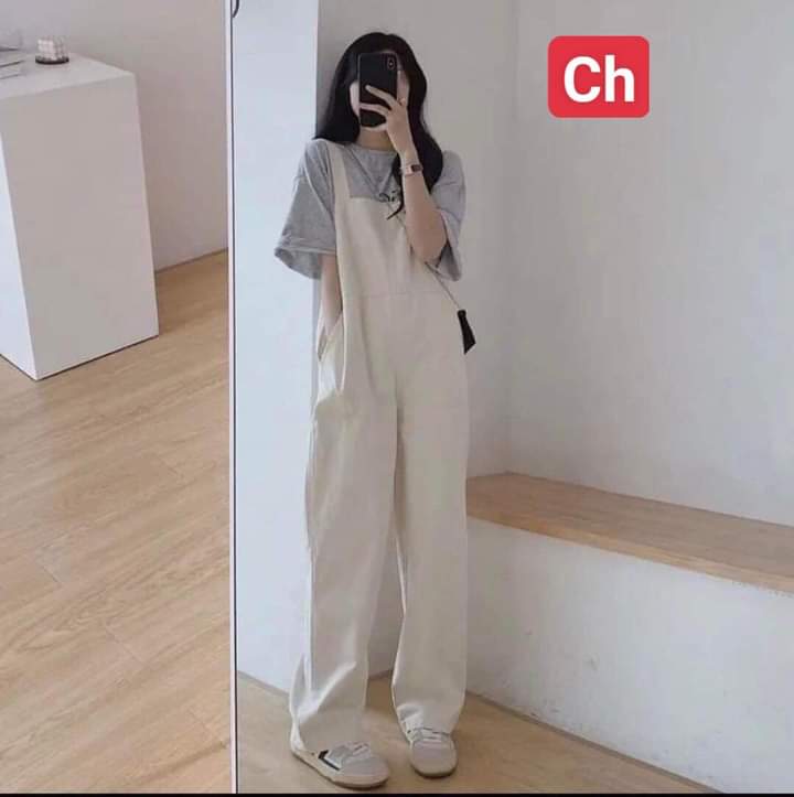 Yếm quần kaki ống rộng kute