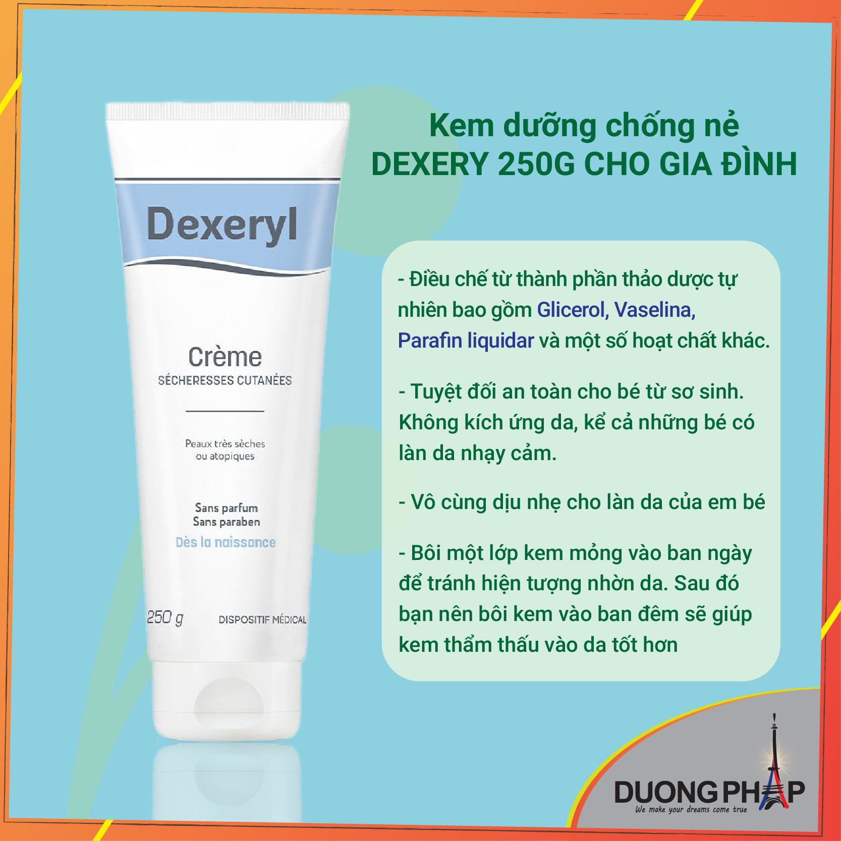 Kem dưỡng da giảm nẻ Dexeryl 250g