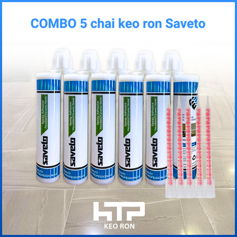 Combo 5 chai keo Saveto kèm 5 vòi trộn