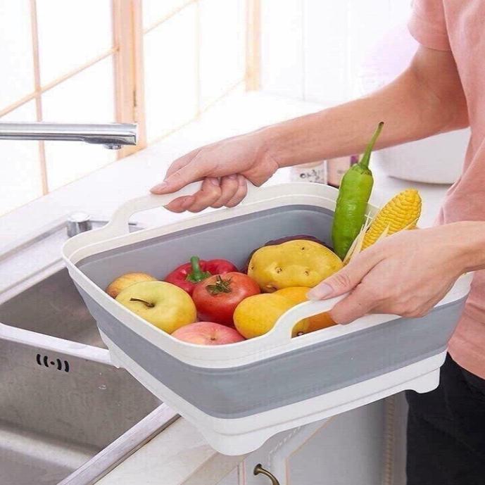 Chậu Gấp Gọn Kèm Thớt Đa Năng