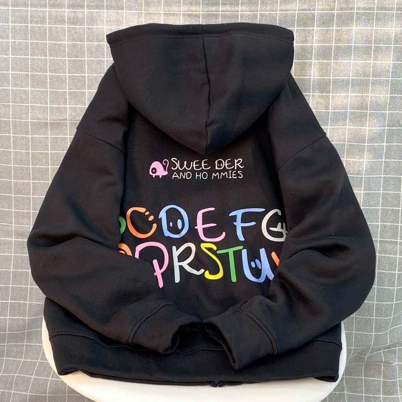 Áo Khoác Hoodie Đôi Nam Nữ In Chữ Cá Tính SweeDer, Áo khoác cặp Form Rộng Thoải Mái [FREESHIP]