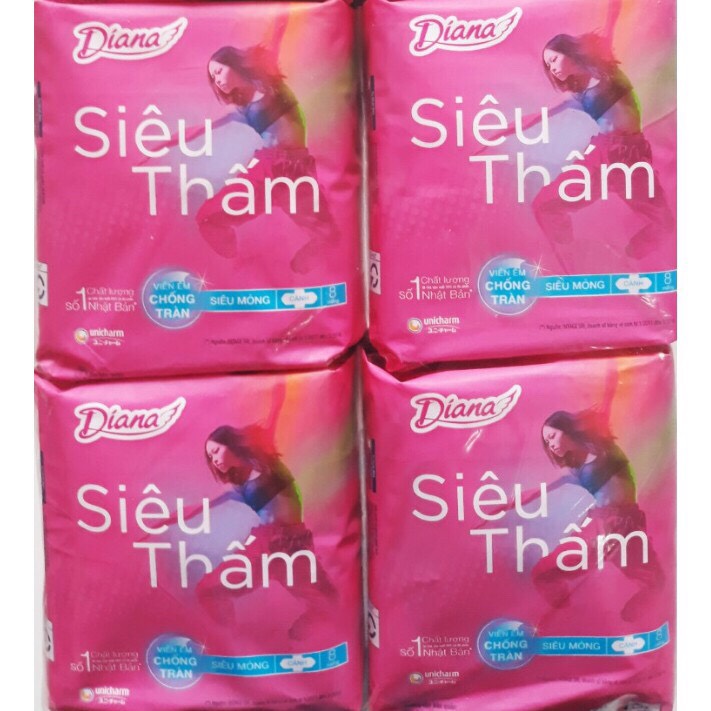 Diana siêu thấm siêu mỏng có cánh 23cm 8 miếng