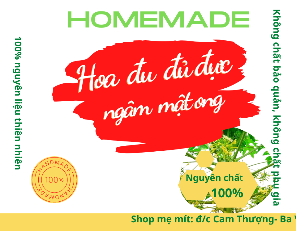 Hoa đu đủ đực ngâm mật ong 300ml
