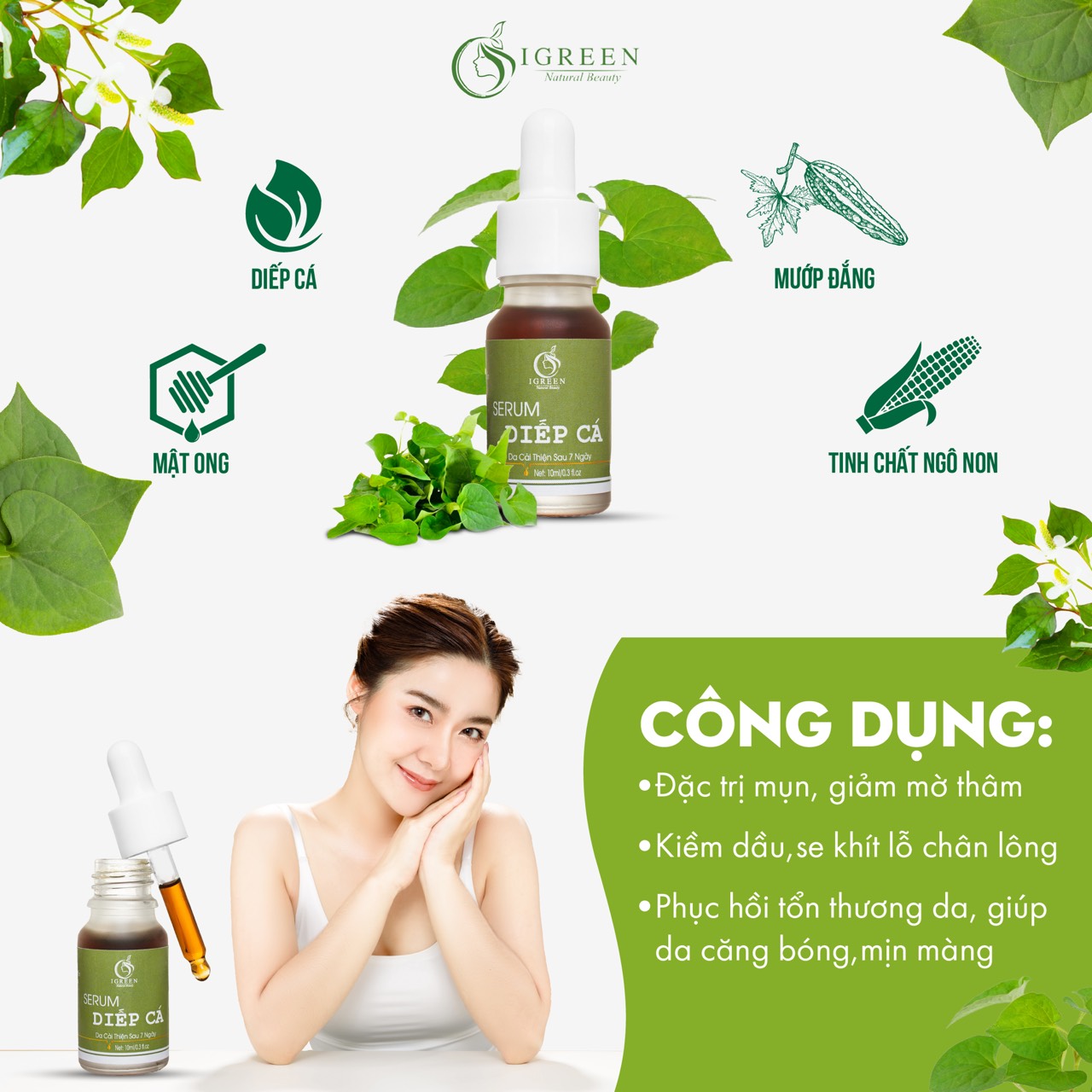 Combo sữa rửa mặt diếp cá và serum diếp cá