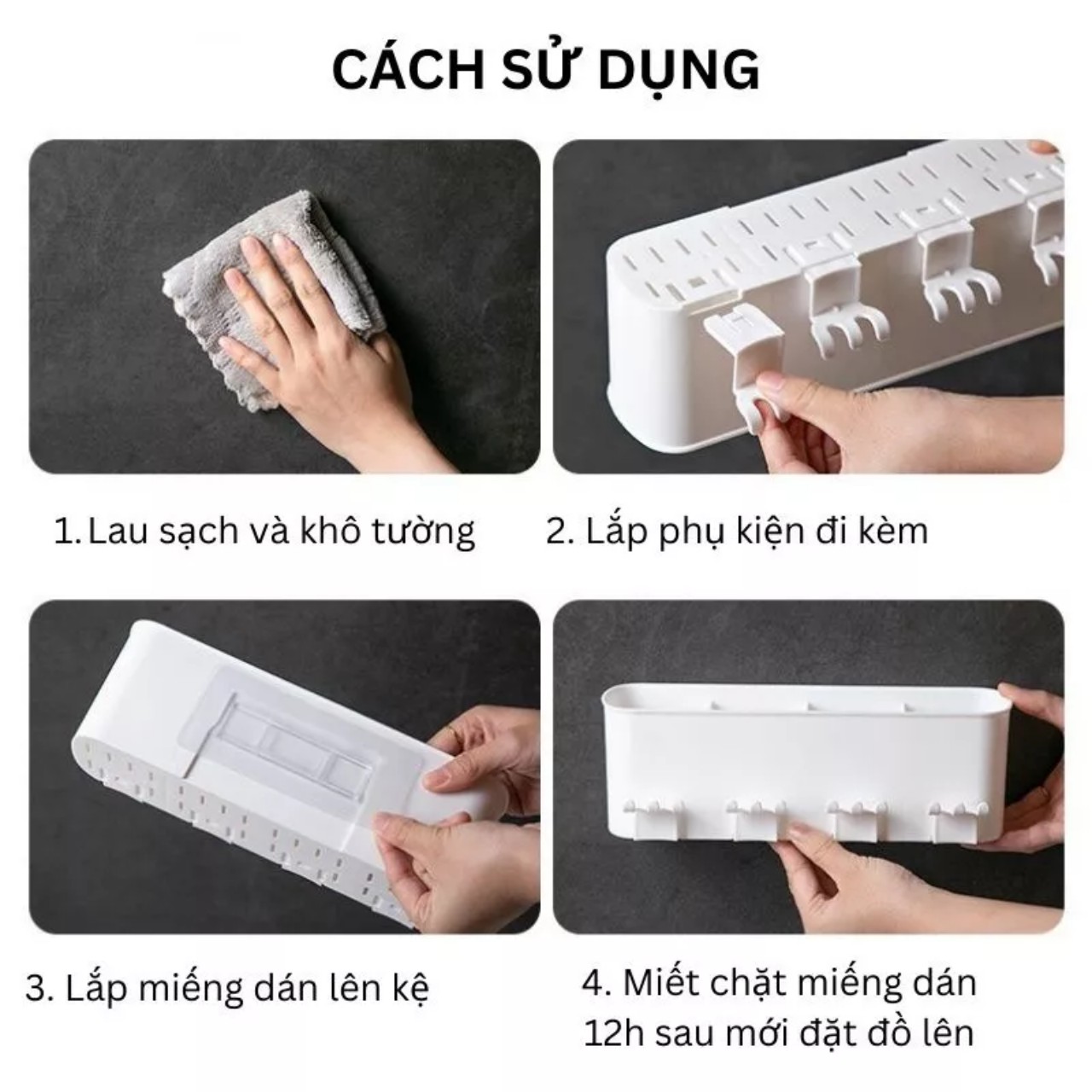 Kệ để bàn chải kem đánh răng 3 cốc 4 cốc