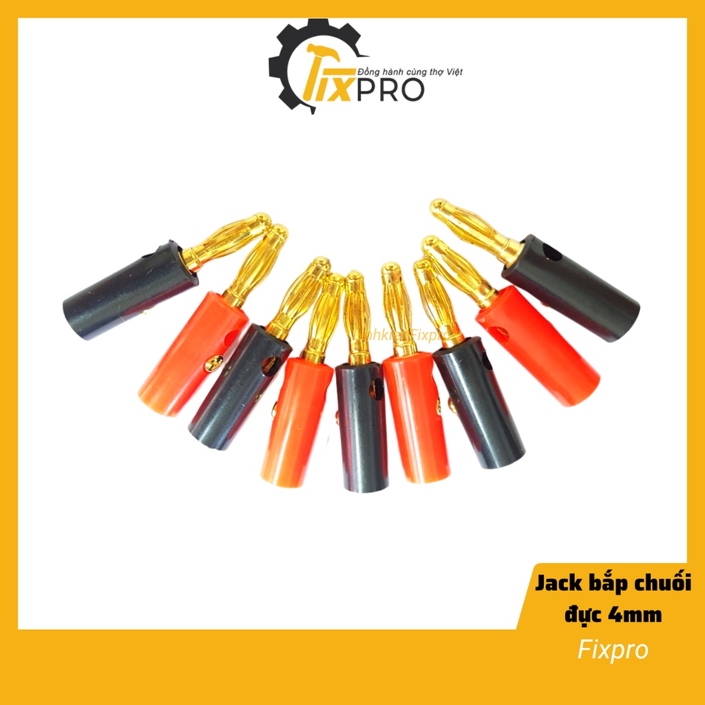 (5 Pieces) 4mm Male Banana Jack, Black Gold-Plated