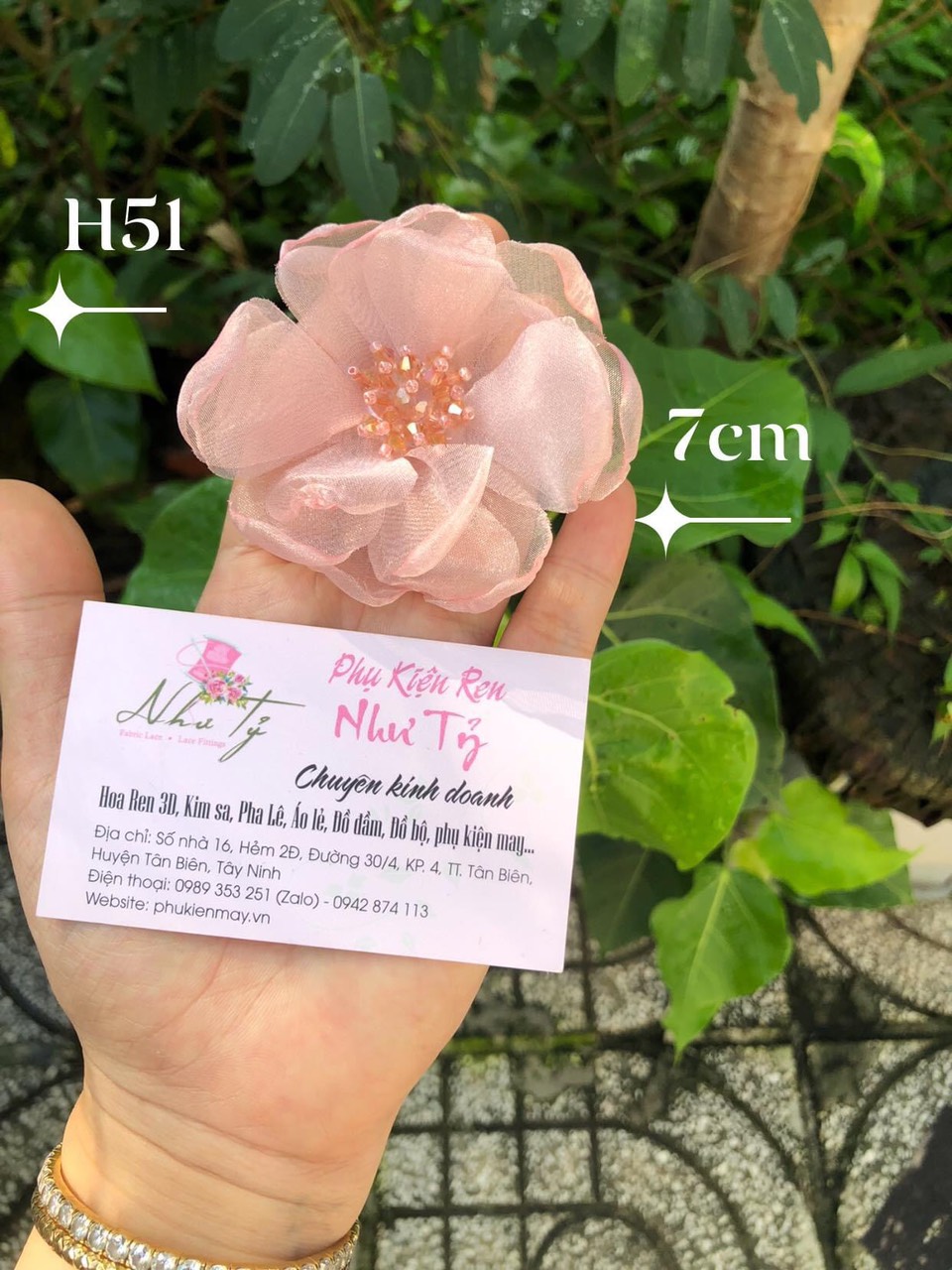 [Có sẵn] [Ảnh thật] hoa von rời 7cm nhụy pha lê cao cấp