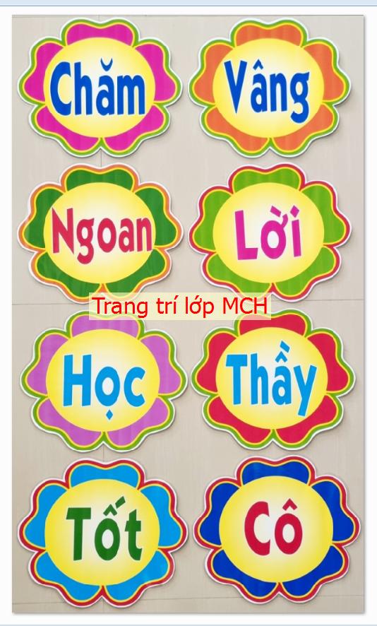 (Đồ dùng dạy học MCH) Khẩu hiệu trang trí lớp học A4, A3