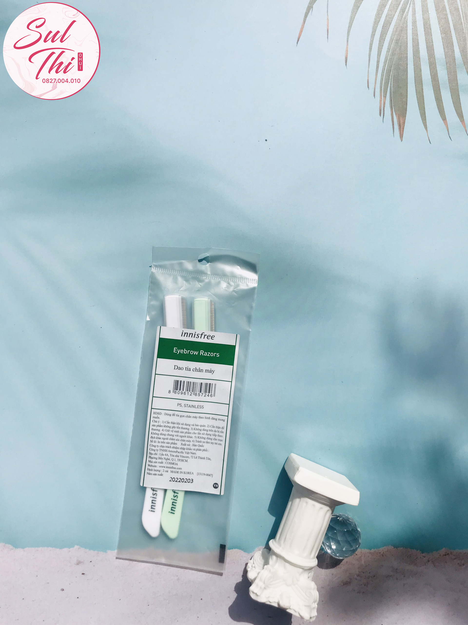 Set 2 dao cạo lông mày Innisfree Eyebrow Razor
