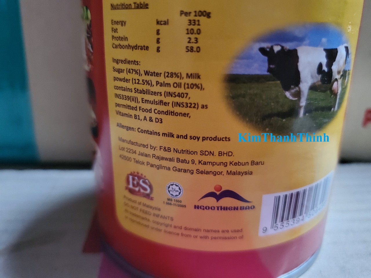 (KTT) Sữa đặc có đường ES hộp 500 gr (Malaysia)