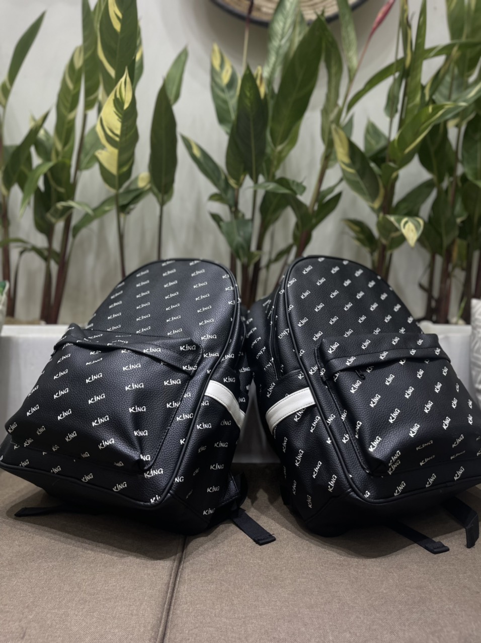 Balo Da Backpack Unisex Chống Nước Balo Backpack King 2-Màu Đen king