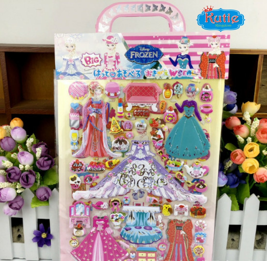 Hình dán Sticker thay trang phục công chúa (2 bảng)