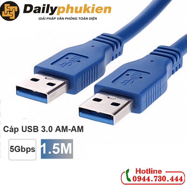 Dây cáp usb 3.0 2 đầu đực giá rẻ dài 1.5m