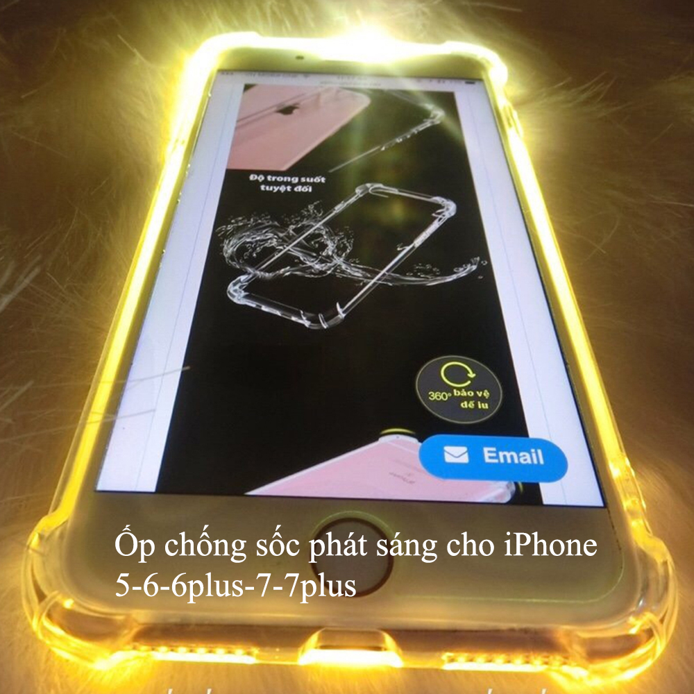 Ốp lưng silicon chống sốc phát sáng Protective Case cho iPhone 6Plus/6sPlus