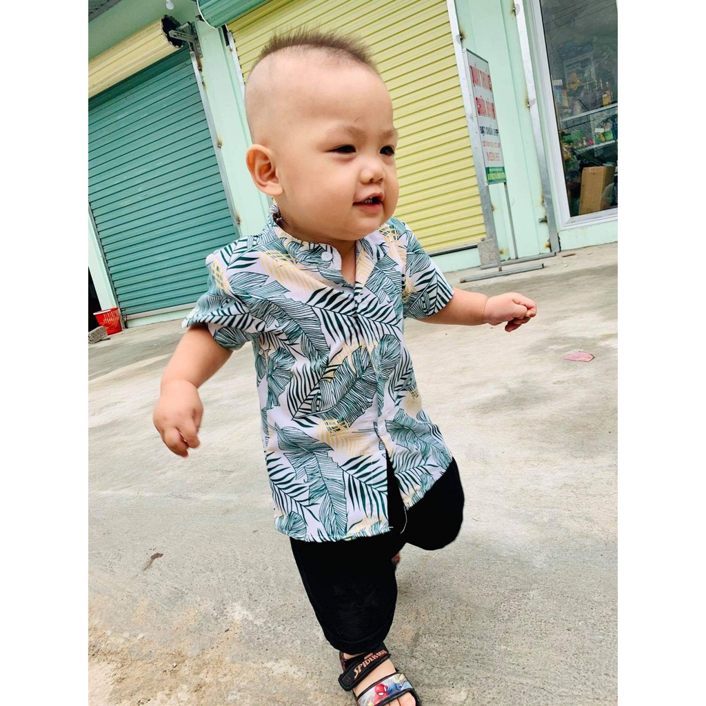Set Sơmi + quần cộc chất liệu cotton đũi siêu mát