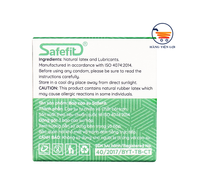 Bao cao su Siêu mỏng Safe Fit Untra thin - 3 chiếc