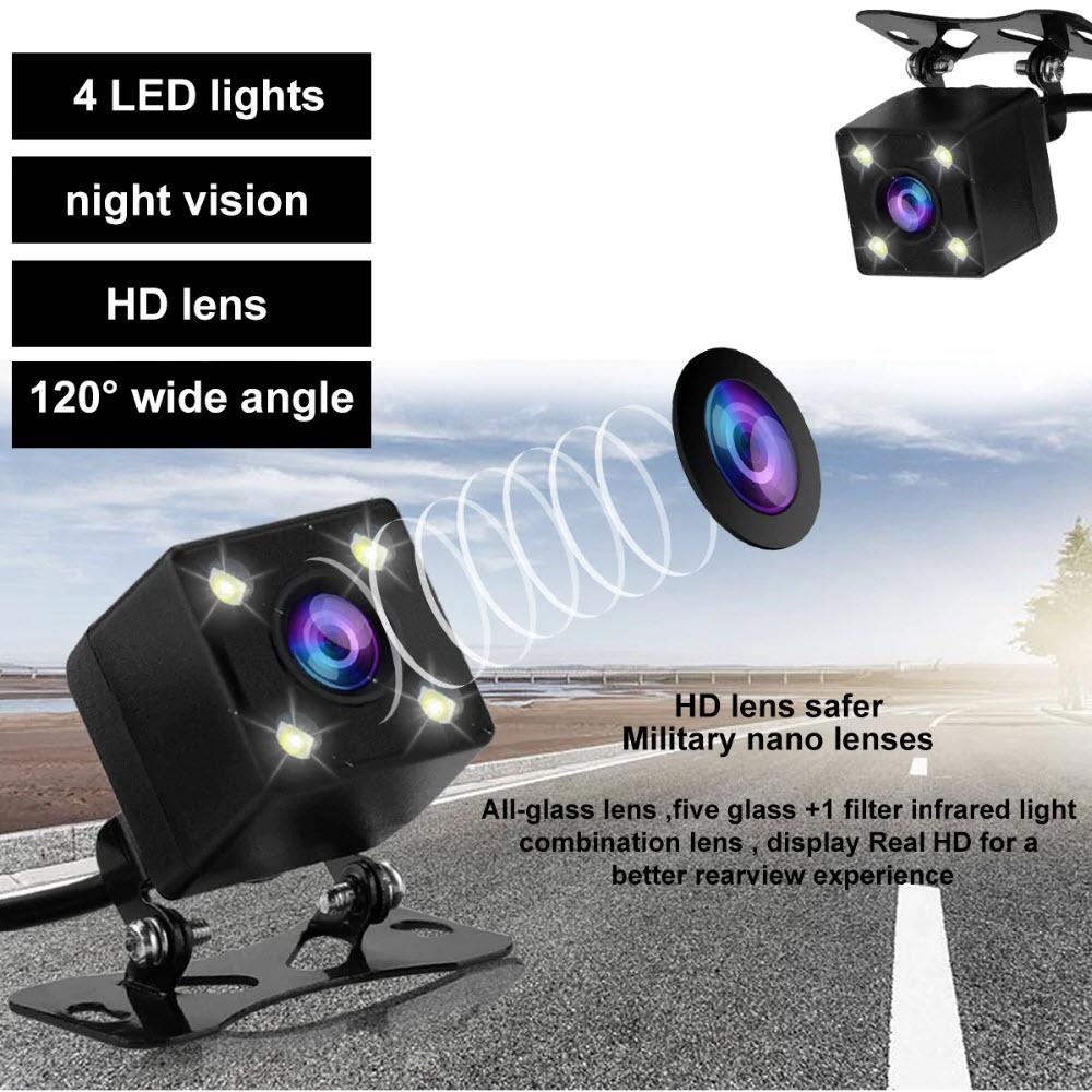 Camera lùi chống nước 4 đèn LED ( Màu đen)