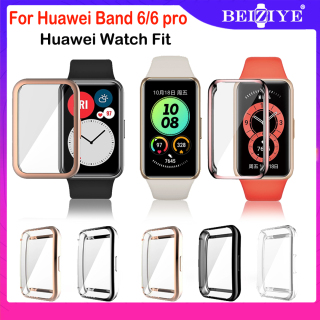 TPU Soft Full Screen Glass Protector Case Vỏ khung viền cho Huawei Band 6 pro Watch Fit Smart Watch Band 6 Dây đeo bảo vệ Phụ kiện ốp lưng thumbnail