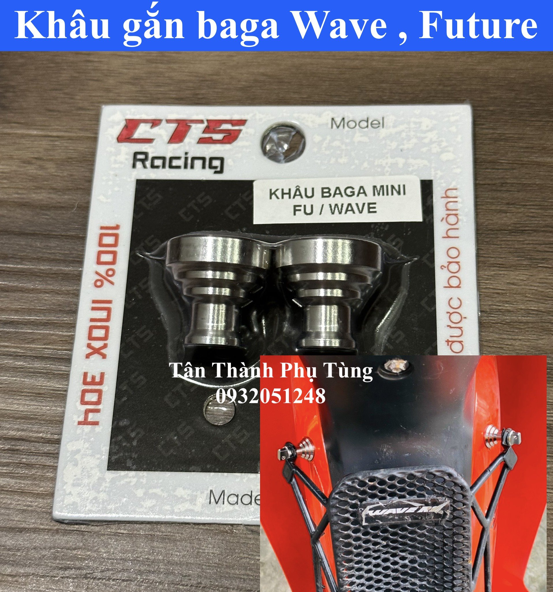 Khâu gắn baga wave, future 2 bên inox 304 cts