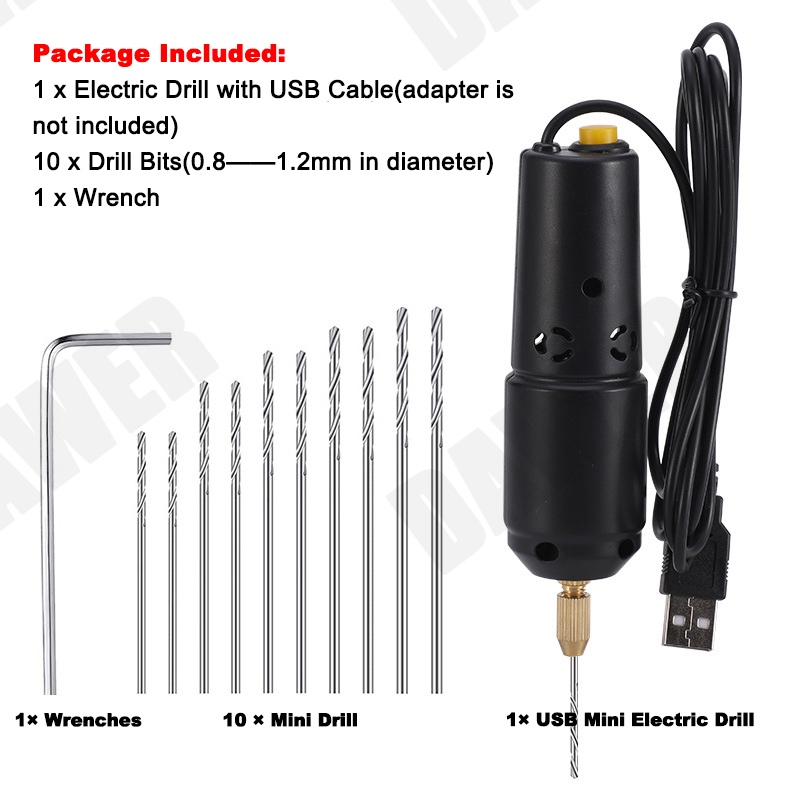 1Set mini electric drill handheld for Pearl epoxy resin jewelry making DIY wood craft tools with 5V USB data cable jewelry tools