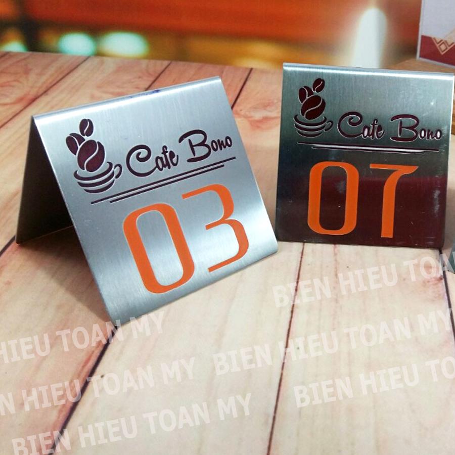 Combo 5 biển số bàn INOX khắc theo yêu cầu
