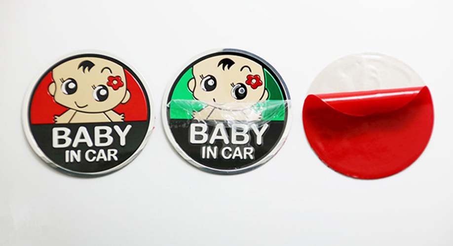 Logo kim loại dán BABY IN CAR