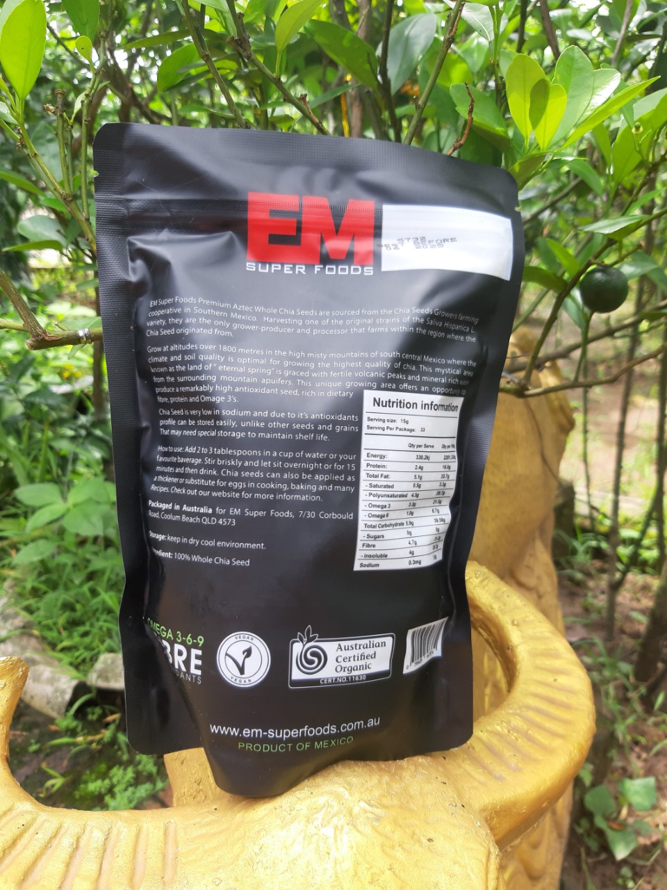 Hạt chia đen nhập khẩu Úc túi 500g date 2025
