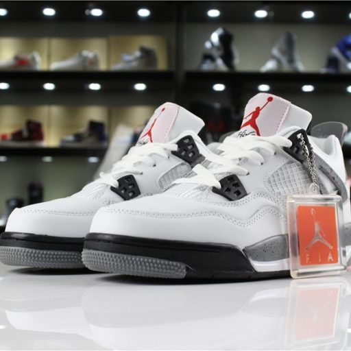 Giày Sneaker J0rdan 4 White Cement ( JD4 xám trắng)