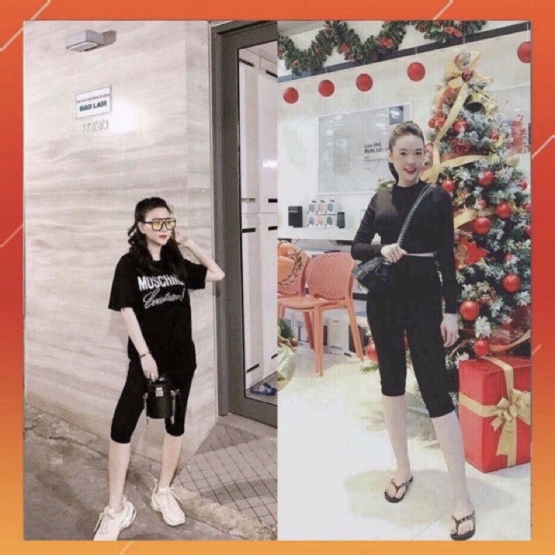 Quần legging Ngố cuộn Hồng siêu co giãn- dễ mặc