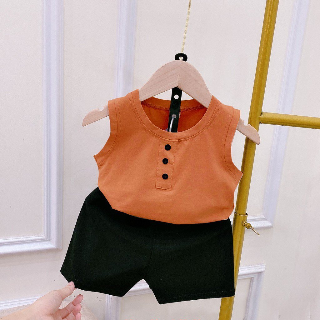 Bộ Sát Nách Ba Lỗ Cúc cho bé trai bé gái mặc đều xinh