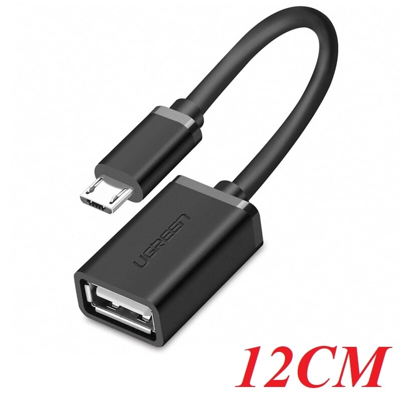 Ugreen 10396 12CM màu Đen Cáp chuyển đổi MICRO USB sang USB âm hỗ trợ OTG US133
