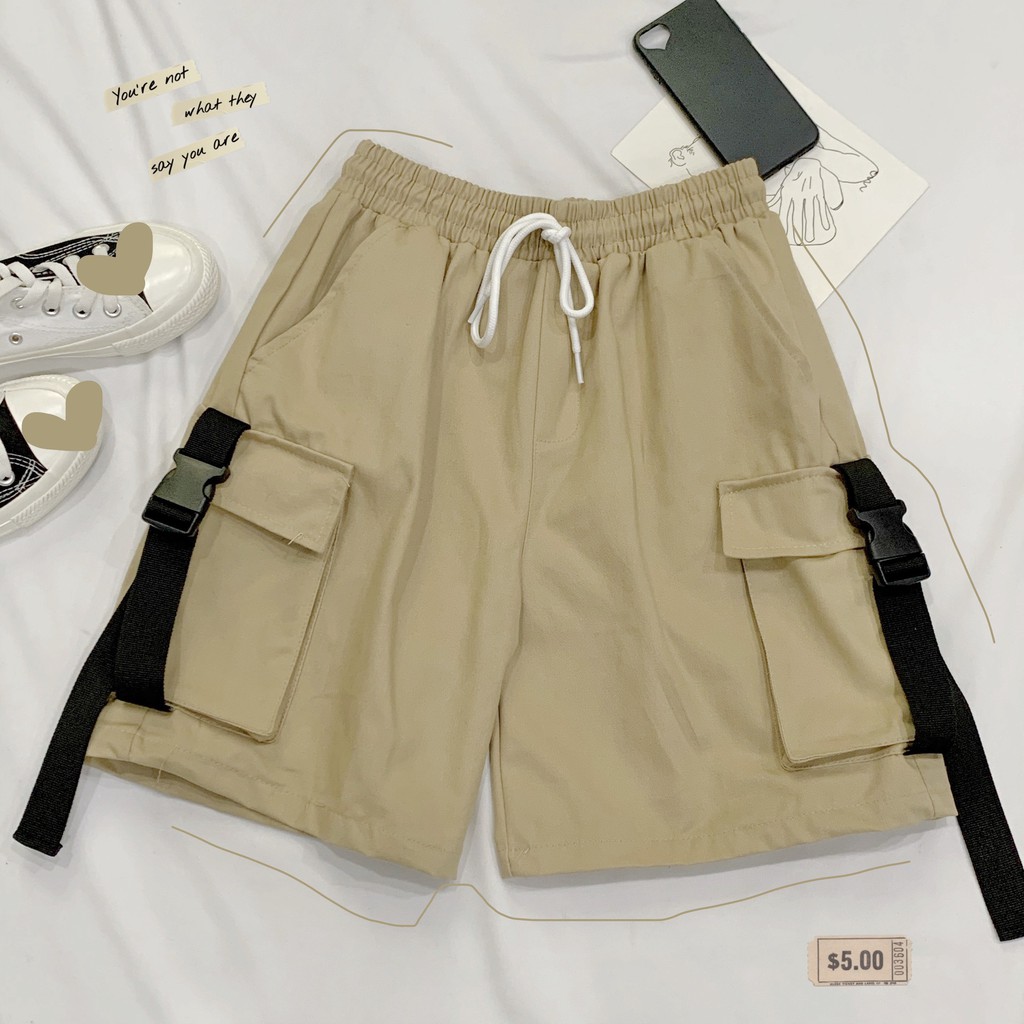 Quần Short Kaki Phối Khóa PACI SHORT Unisex