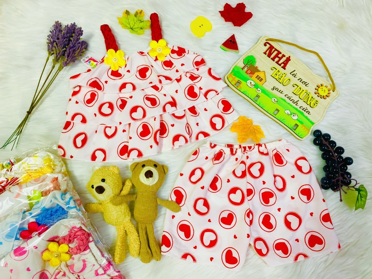 Bộ Lụa Dây Bính Tầng Bé  (6-18kg) (giao màu ngẫu nhiên)